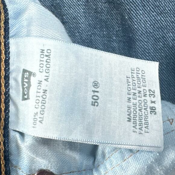 Levi's 501 Button Fly Jeans Mens 36x30 Classic Denim Streetwear Button Fly Retro - Picture 10 of 14